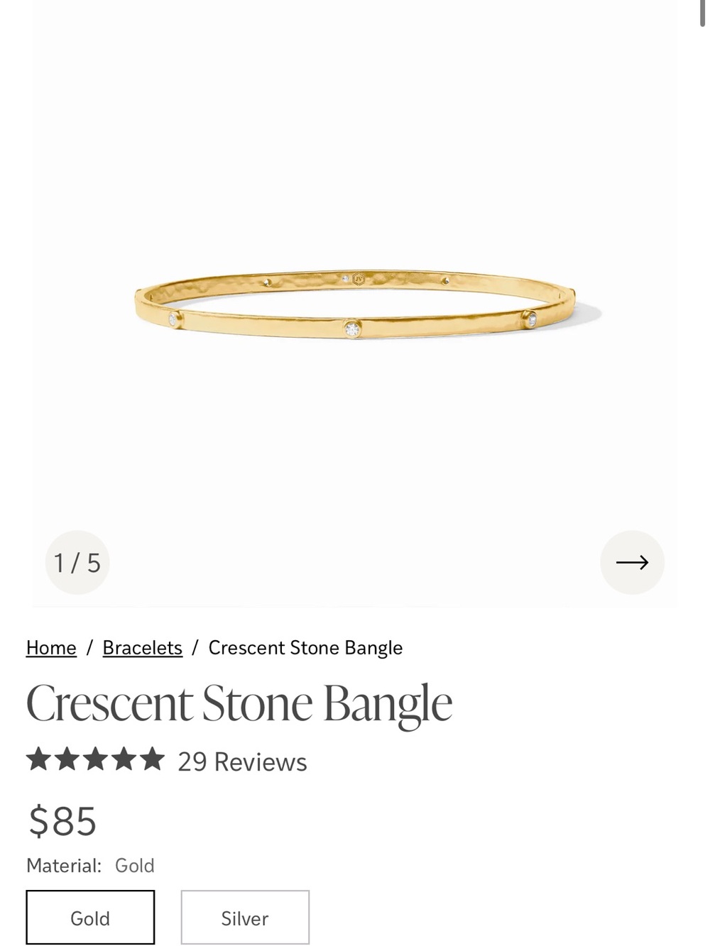 Julie Vos Gold Crescent Bangle Bracelet - Picture 4 of 4